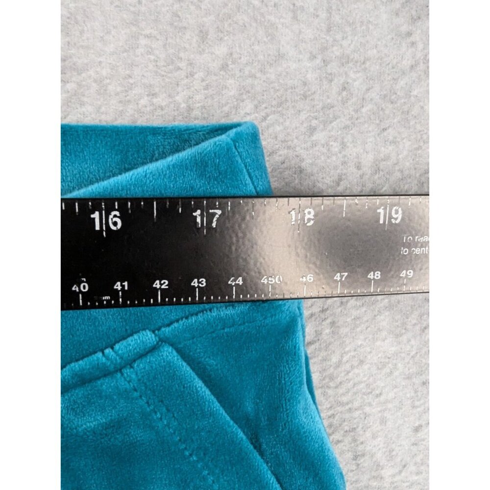 Juicy Couture Tracksuit Pants Womens SZ XL Turquoise Velour Straight Leg Y2K - Picture 5 of 11